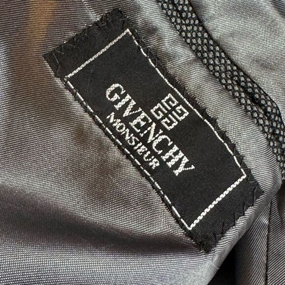 Vintage Givenchy Monsieur Blazer Mens Wool Houndstooth Gray Jacket Union Made - Picture 6 of 15